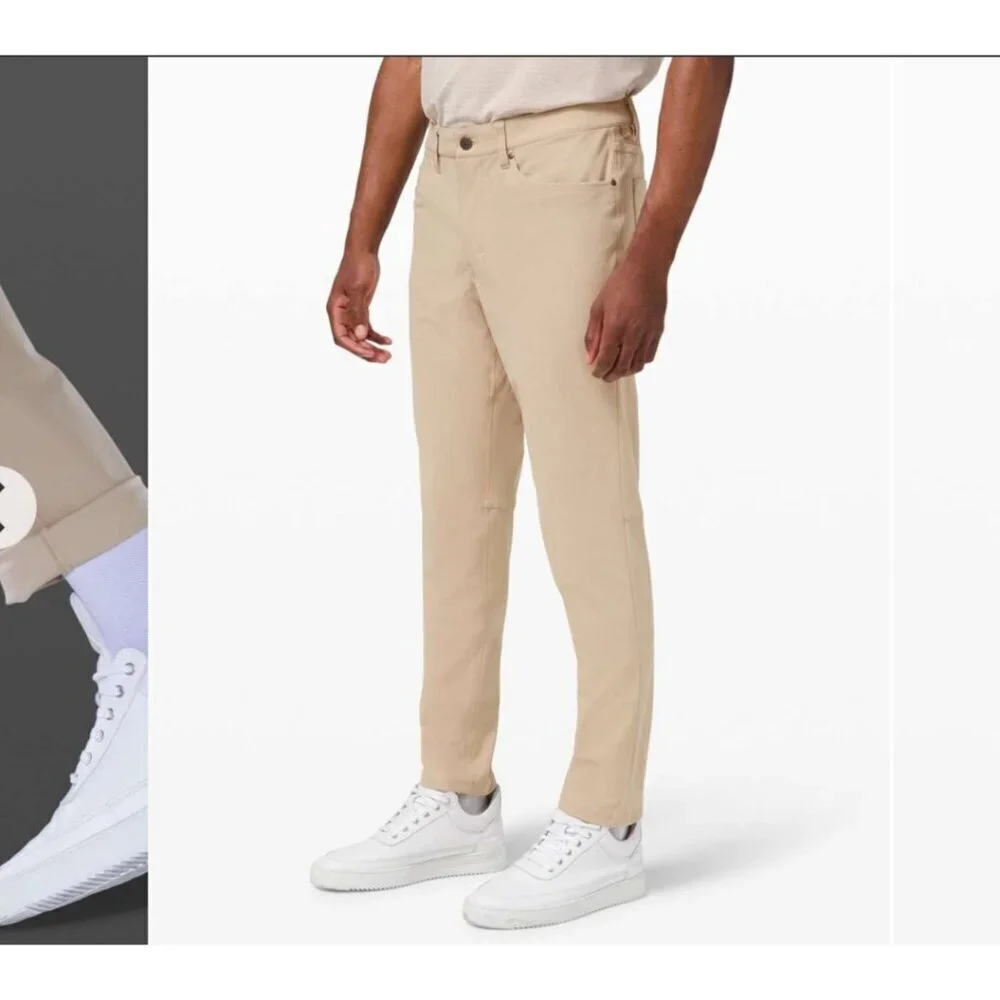 Lululemon ABC Slim-Fit Pant 27” – Warpstreme , Beige, Size 30 G113